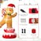 Glitzhome® 6ft. Lighted Inflatable Rotating Gingerbread Man Décor